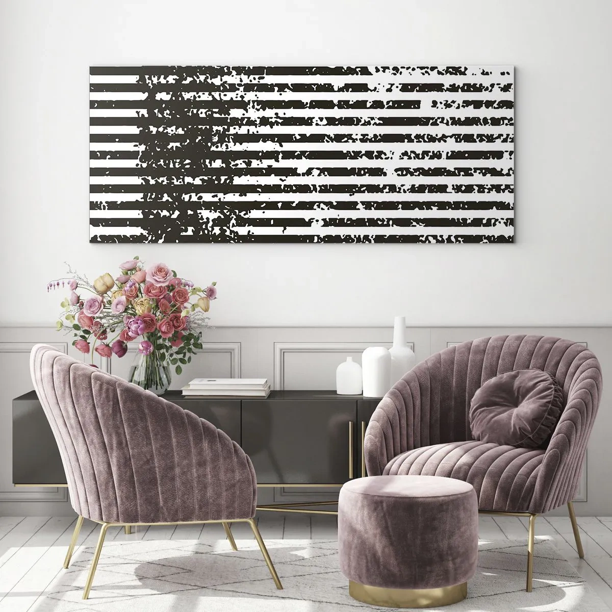 Schilderen op glas - Ritme en ruis - 120x50 cm