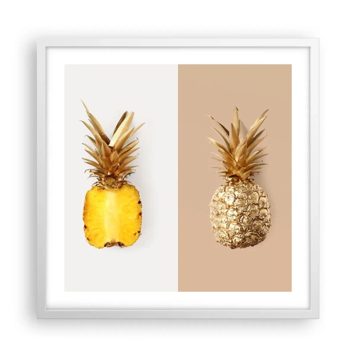 Poster in een witte lijst - Ananas voor ons - 50x50 cm