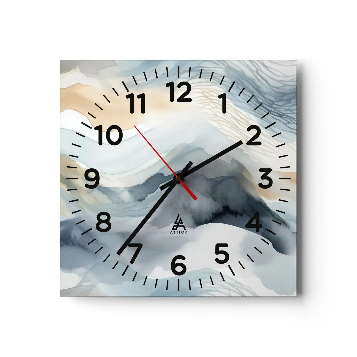 Wandklok - Klok - Besneeuwde en mistige abstractie - 30x30 cm