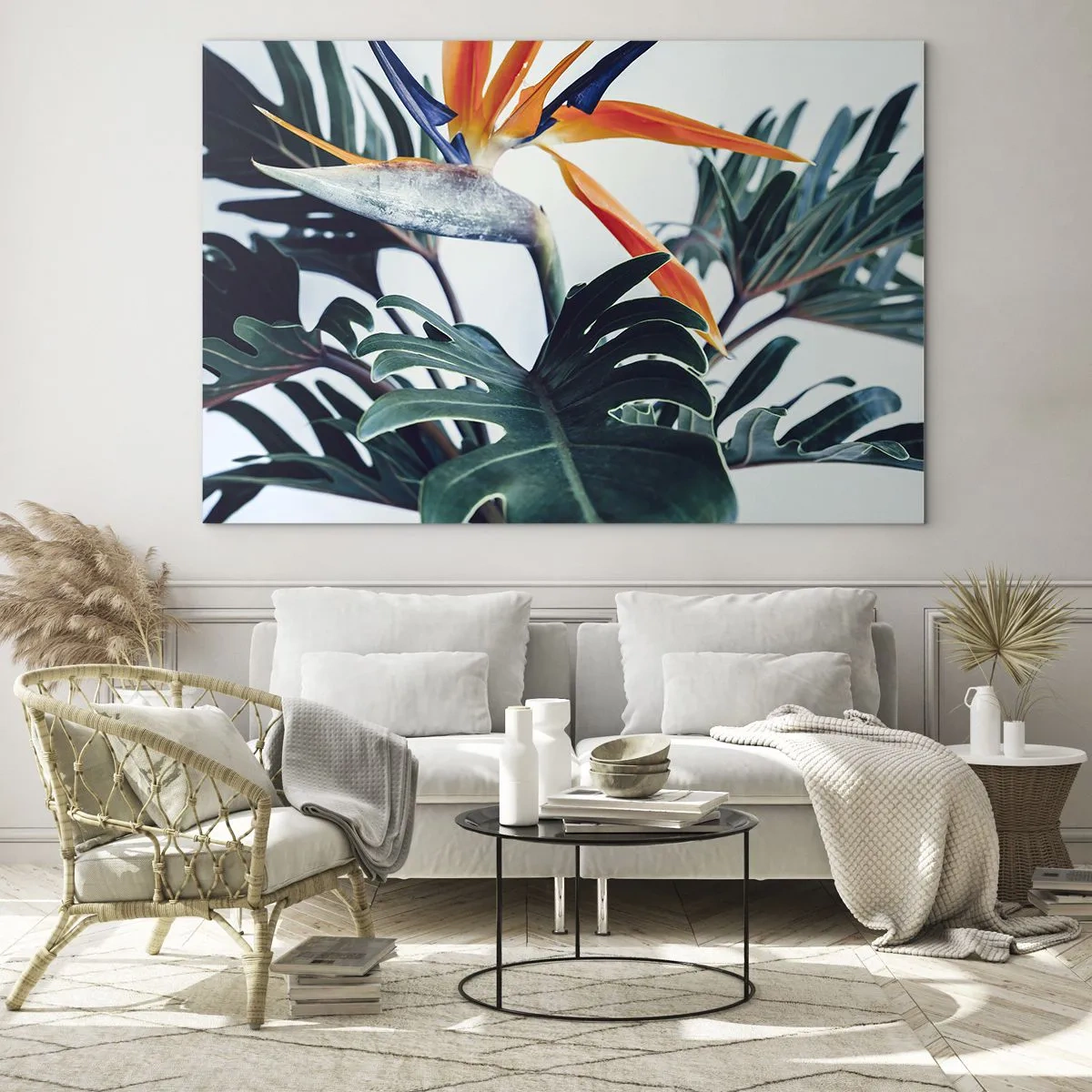 Schilderen op glas - Vogelstruik - 100x70 cm