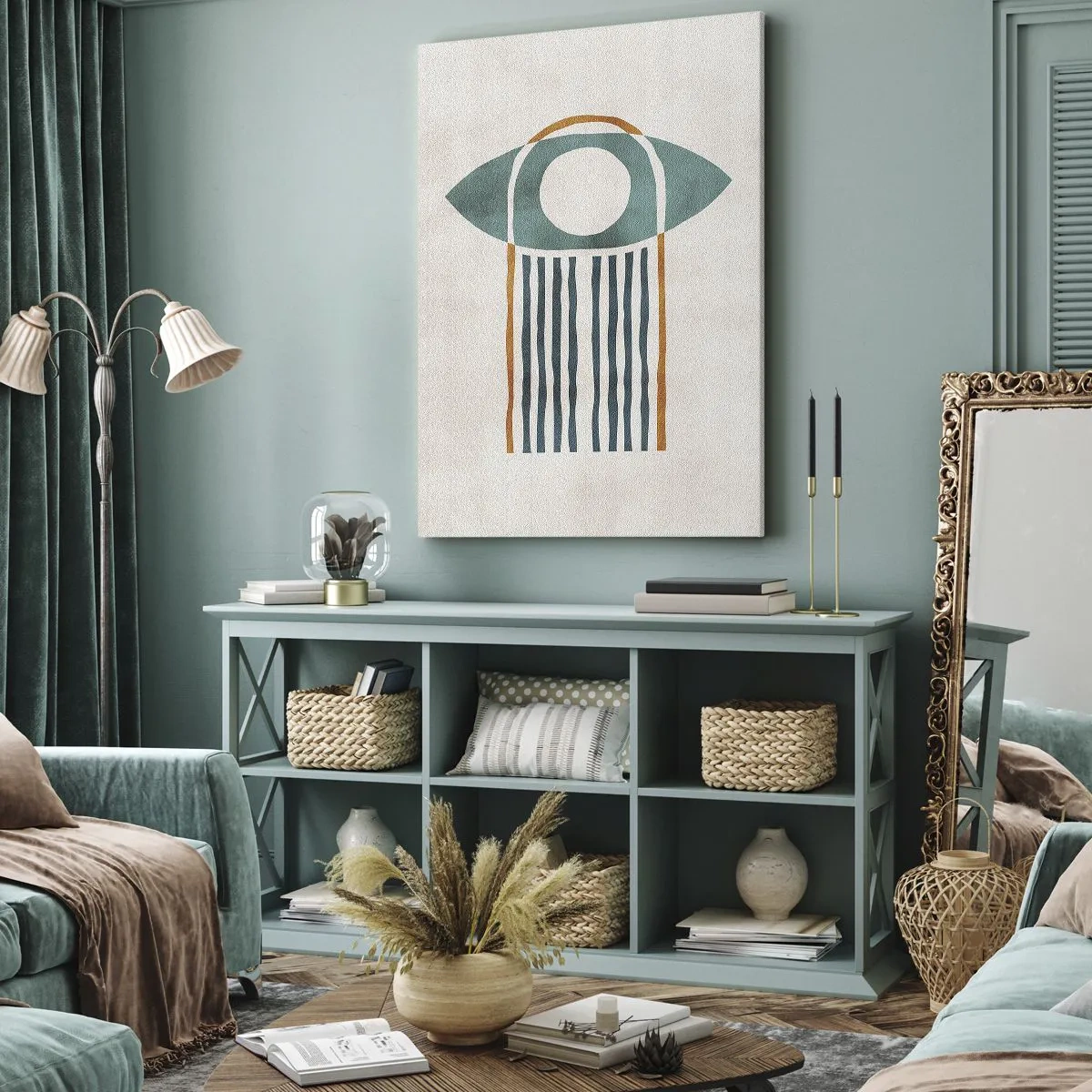 Schilderen op canvas - Tekens en rituelen - 55x100 cm