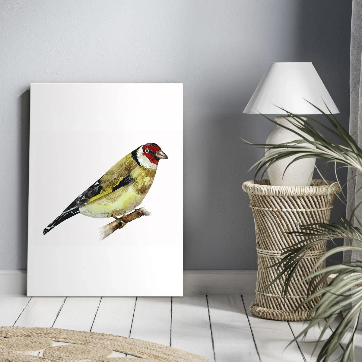 Schilderen op canvas - Vogel portret - 55x100 cm