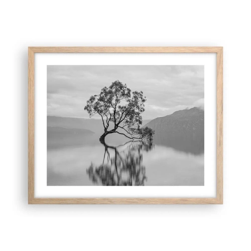 Een poster in een licht eiken lijst - Er is zo'n land - 50x40 cm