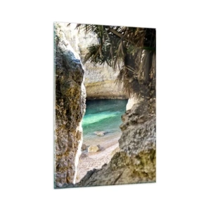 Schilderen op glas - Turkoois baai - 80x120 cm