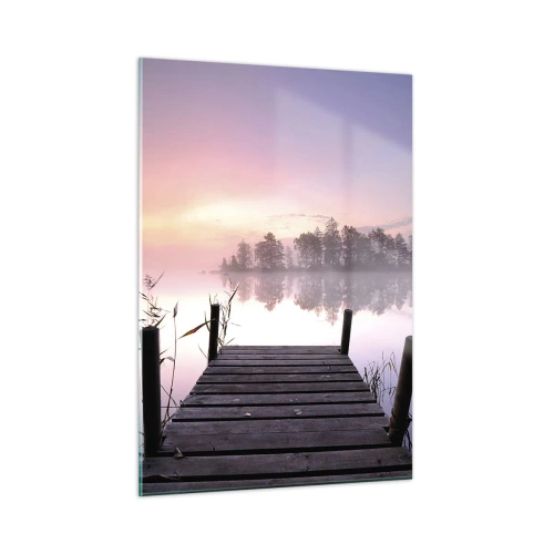 Schilderen op glas - Van de lila mist... - 50x70 cm