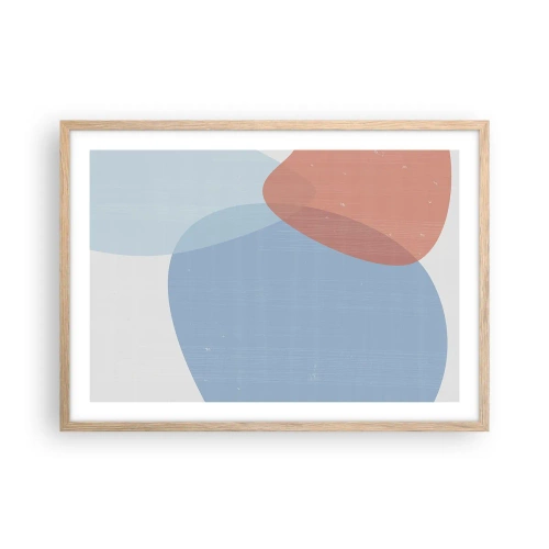 Een poster in een licht eiken lijst - Pastelkleurige relaties - 70x50 cm