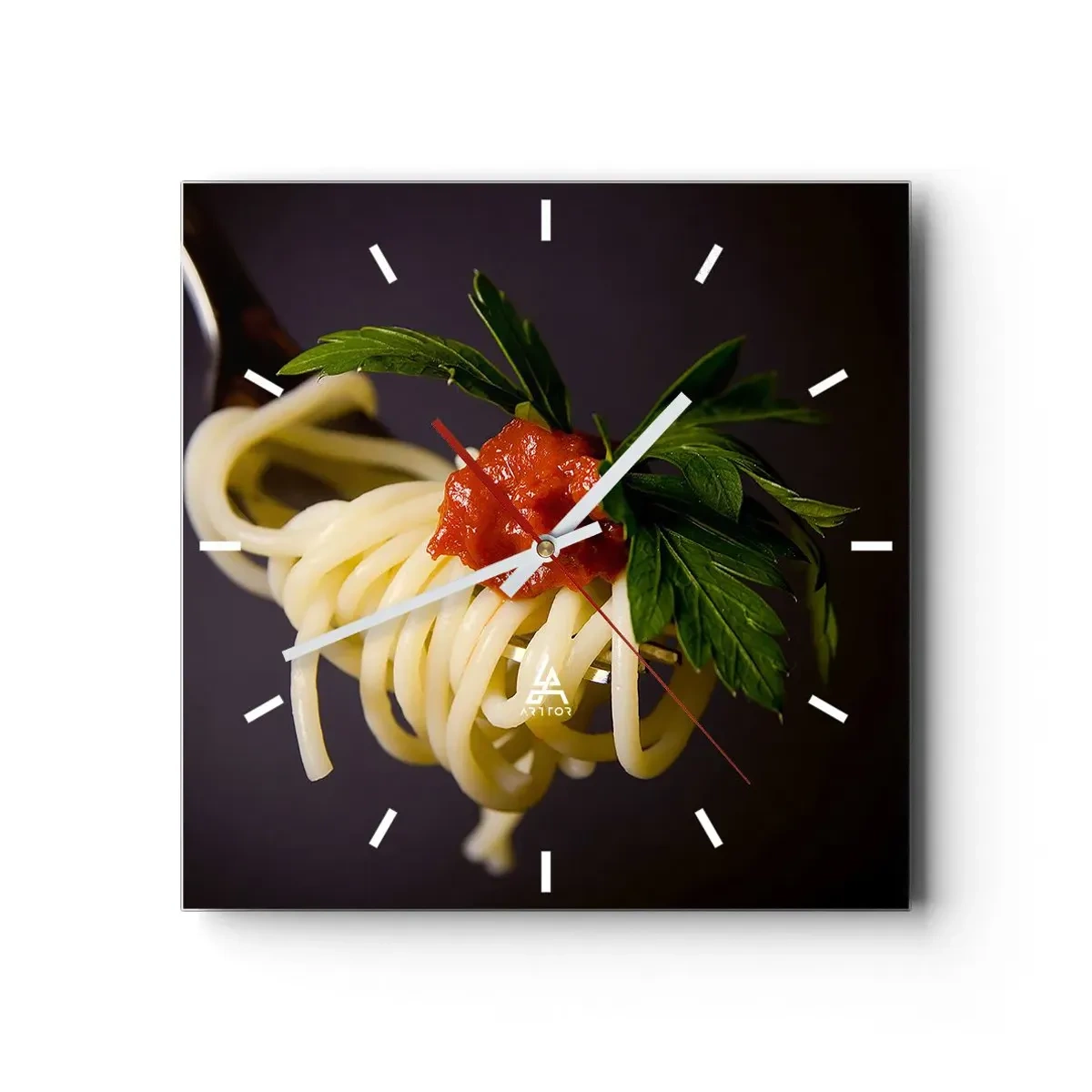 Wandklok - Klok - Een lekker hapje - 30x30 cm