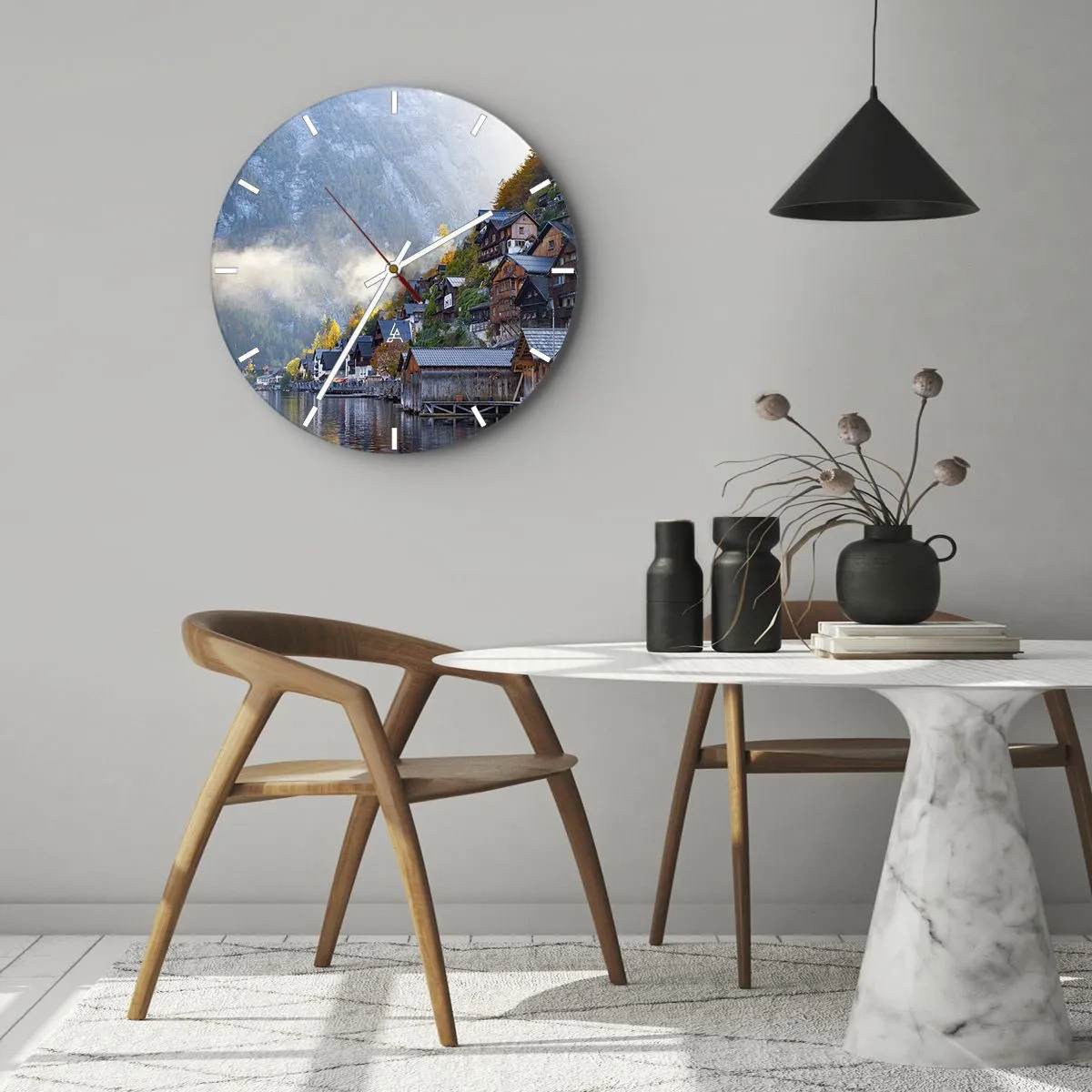 Wandklok - Klok - Alpine sfeer - 40x40 cm