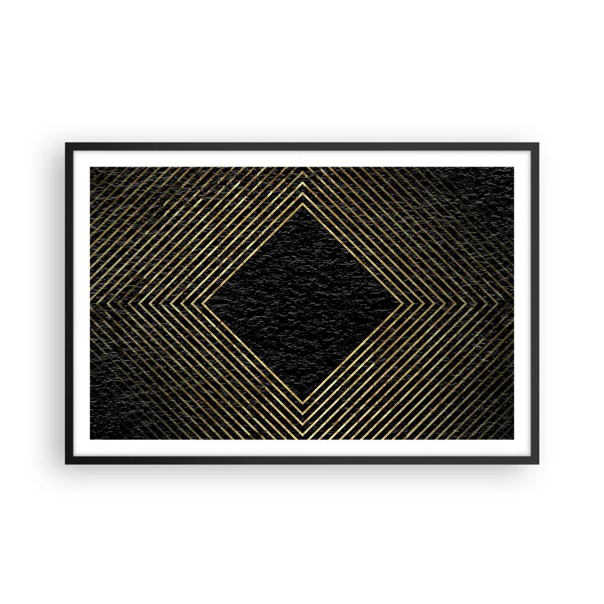 Poster in een zwarte lijst - Geometrie in glamoureuze stijl - 91x61 cm