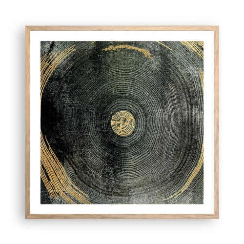 Een poster in een licht eiken lijst - Veranderen en zijn - 60x60 cm