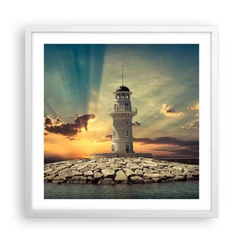 Poster in een witte lijst - Licht - Goed - Schoonheid - 50x50 cm