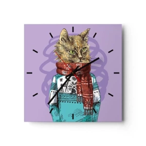 Wandklok - Klok - De kat niet alleen in schoenen - 30x30 cm