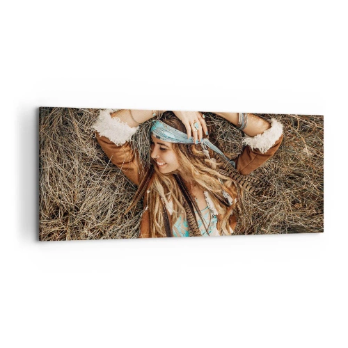 Schilderen op canvas - Op weg naar de zomer van de liefde - 100x40 cm