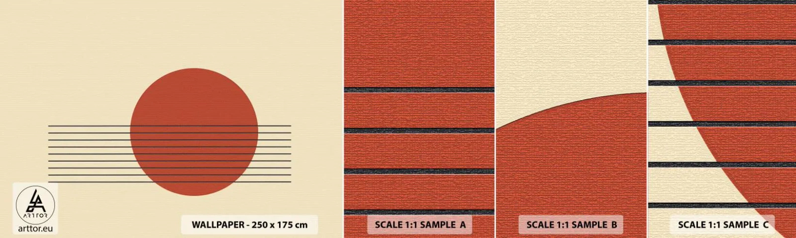 Fotobehang Monster Zelfklevend Deluxe Sticker - Opnieuw en opnieuw en verder - Abstractie, Deel, Grafisch - 100x30 cm