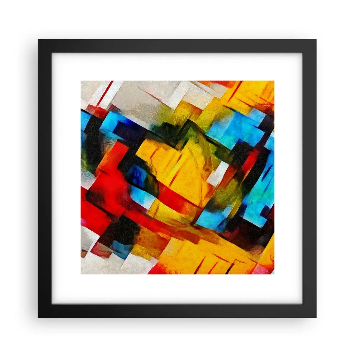 Poster in een zwarte lijst - Een veelkleurig lagen koekje - 30x30 cm
