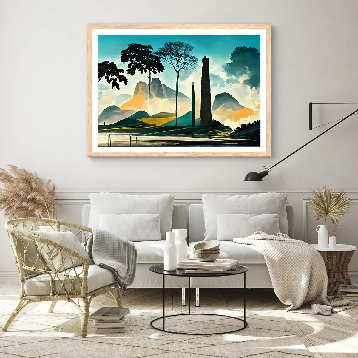 Een poster in een licht eiken lijst - Nog hoger en hoger - 50x40 cm