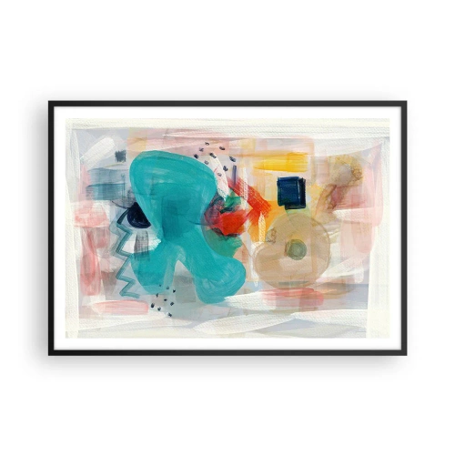 Poster in een zwarte lijst - Kleurrijk spel - 100x70 cm