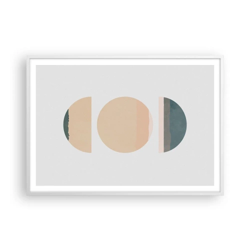 Poster in een witte lijst - Een Wiel achter een andere - 100x70 cm