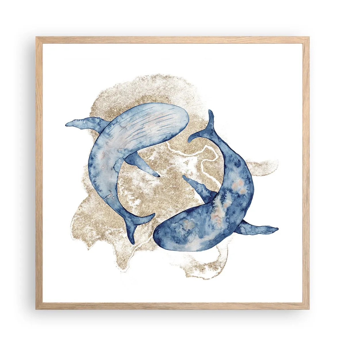 Een poster in een licht eiken lijst - Vriendschap of liefde? - 60x60 cm