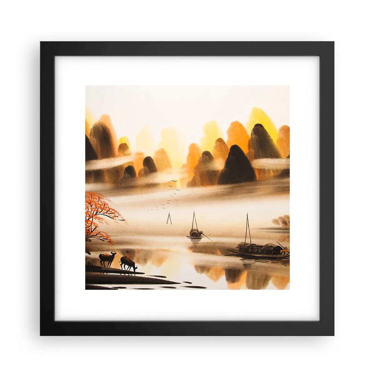 Poster in een zwarte lijst - Verder dan het Verre Oosten - 30x30 cm