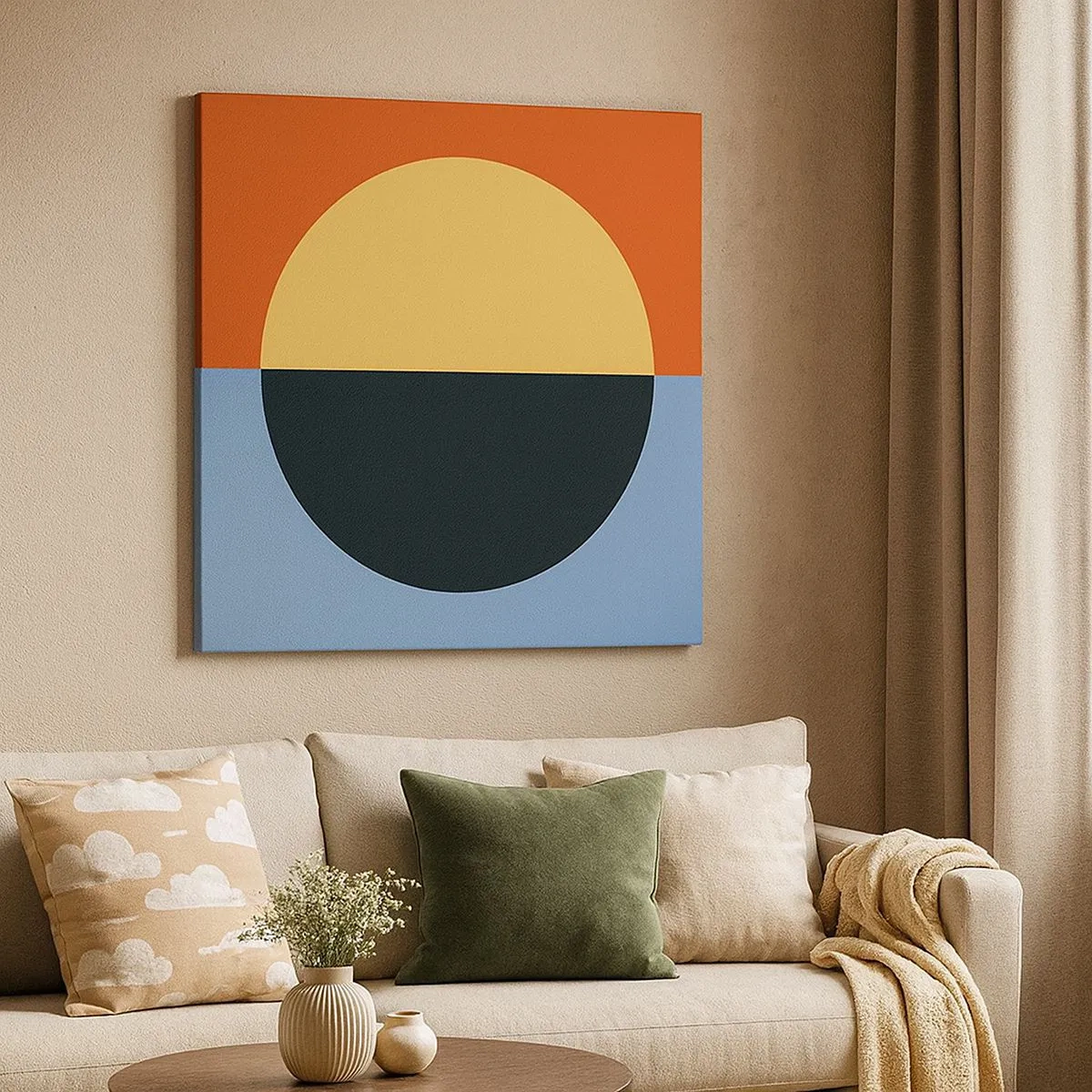 Schilderen op canvas - Een compositie van warmte en koelte - 30x30 cm