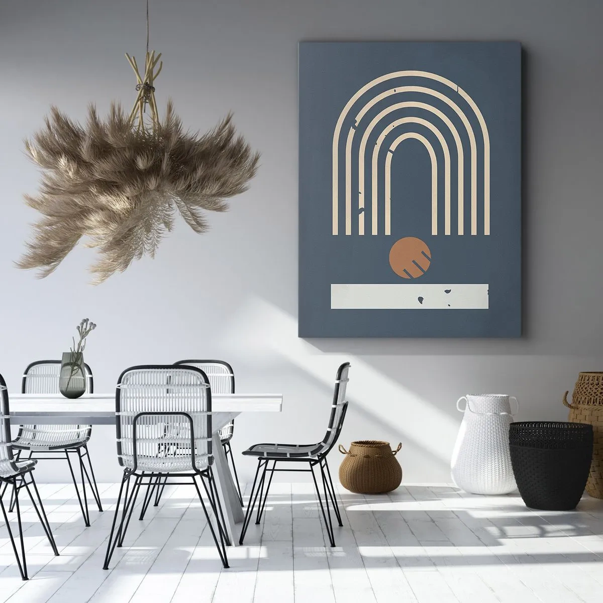 Schilderen op canvas - Geometrie op de granaatappel - 55x100 cm