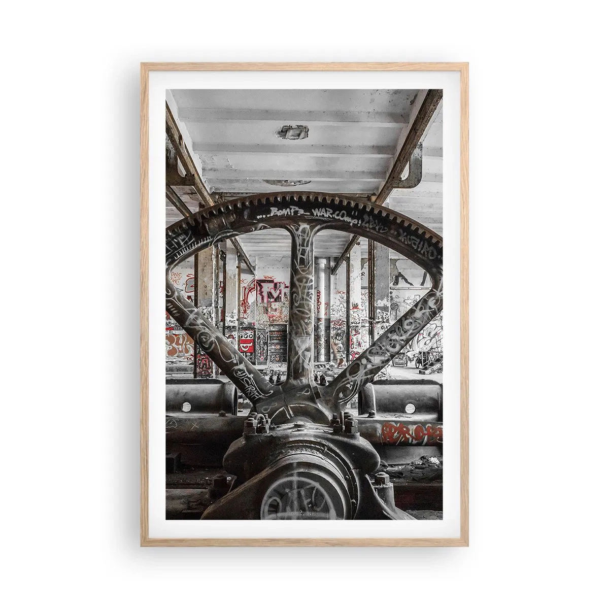 Een poster in een licht eiken lijst - Het geheime leven van de fabriek - 61x91 cm