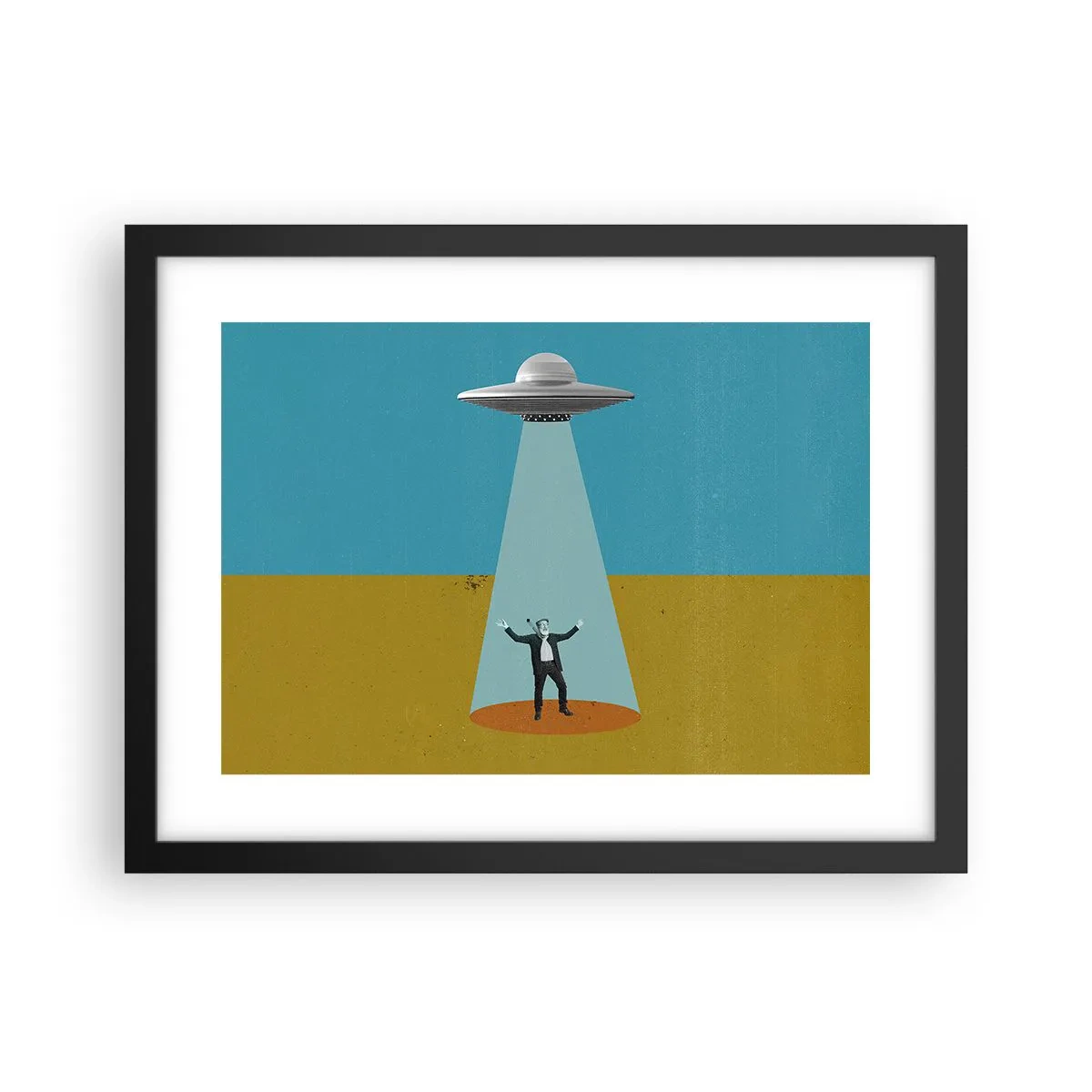 Poster in een zwarte lijst - Een nauwe ontmoeting - 40x30 cm