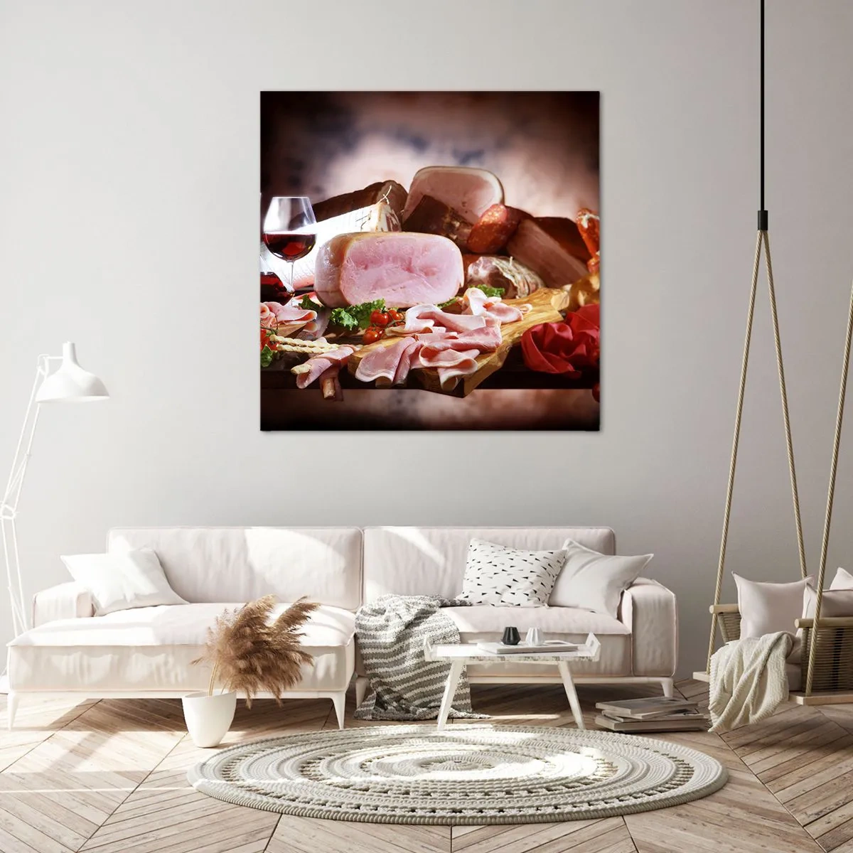 Schilderen op canvas - Een culinaire droom met een karaf - 40x40 cm