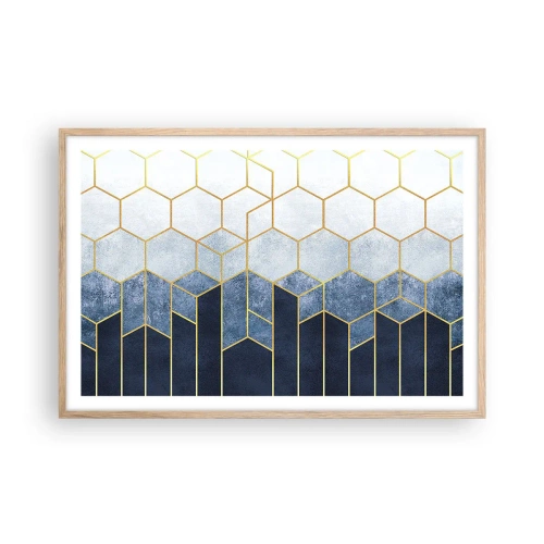 Een poster in een licht eiken lijst - Compositie in een gesyncopeerd ritme - 91x61 cm