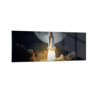 Schilderen op glas - Het begin van een onaards avontuur - 140x50 cm