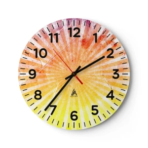 Wandklok - Klok - Zonsopgangen en zonsondergangen - 30x30 cm