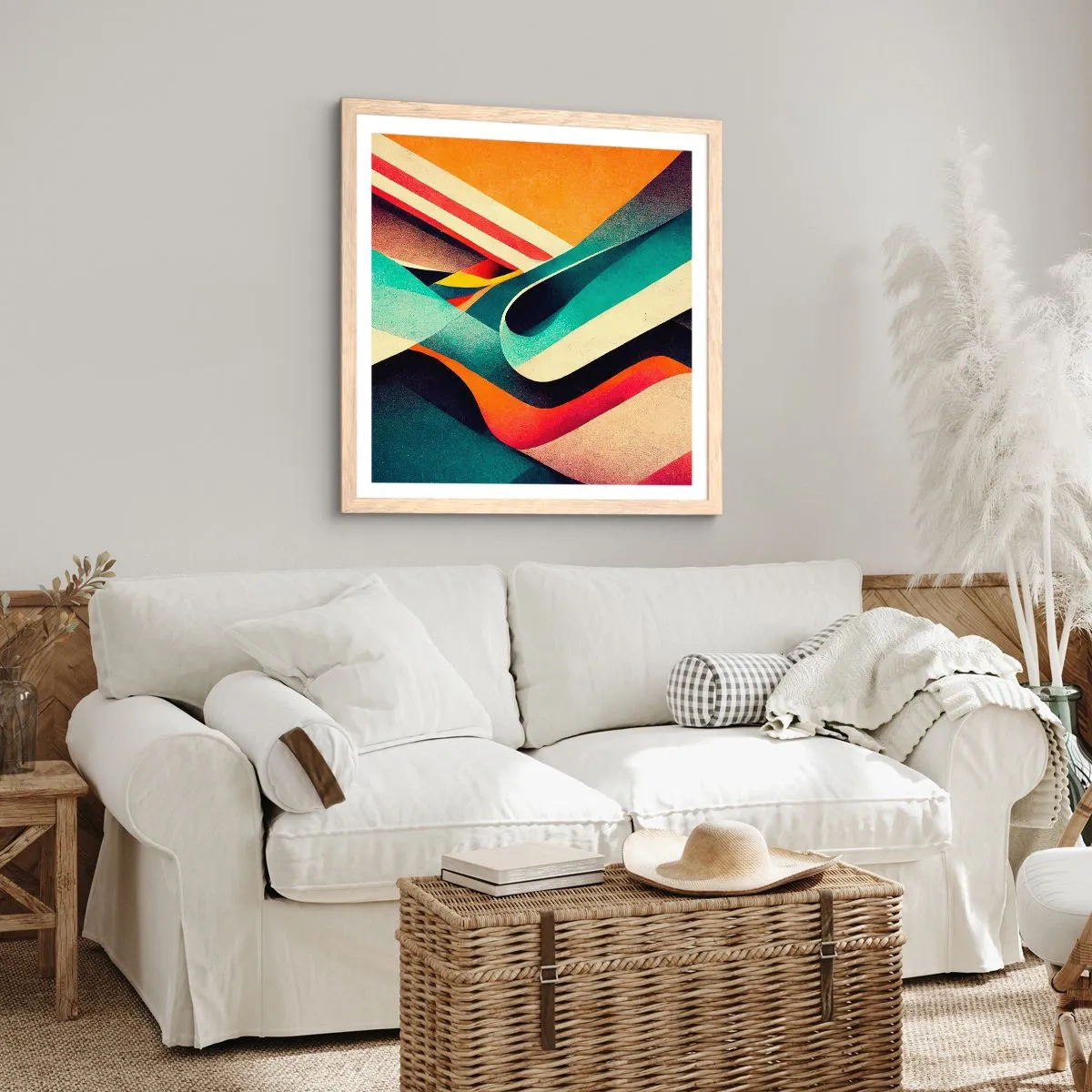 Een poster in een licht eiken lijst - Intensieve compositie - 40x40 cm