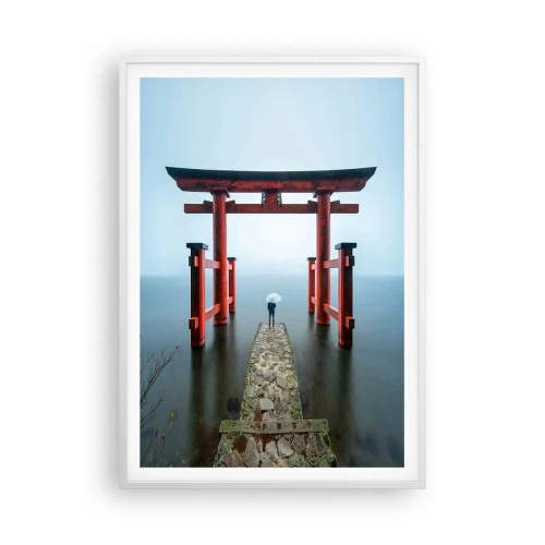 Poster in een witte lijst - Japanse mijmering - 70x100 cm