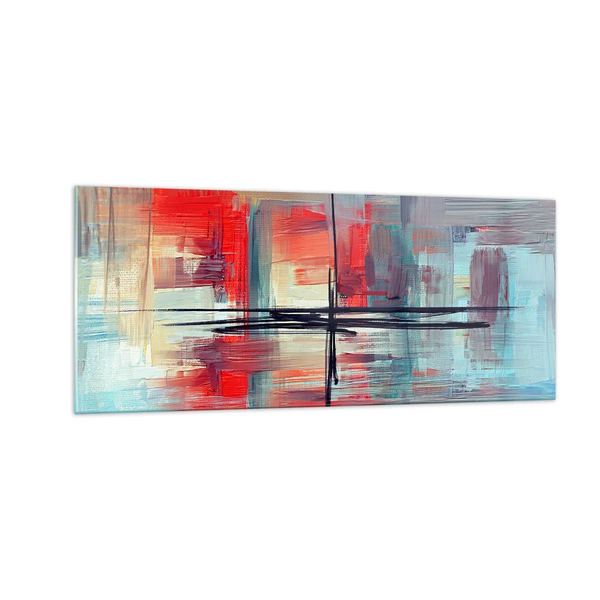 Schilderen op glas - Een landschap in een onbekende dimensie - 100x40 cm