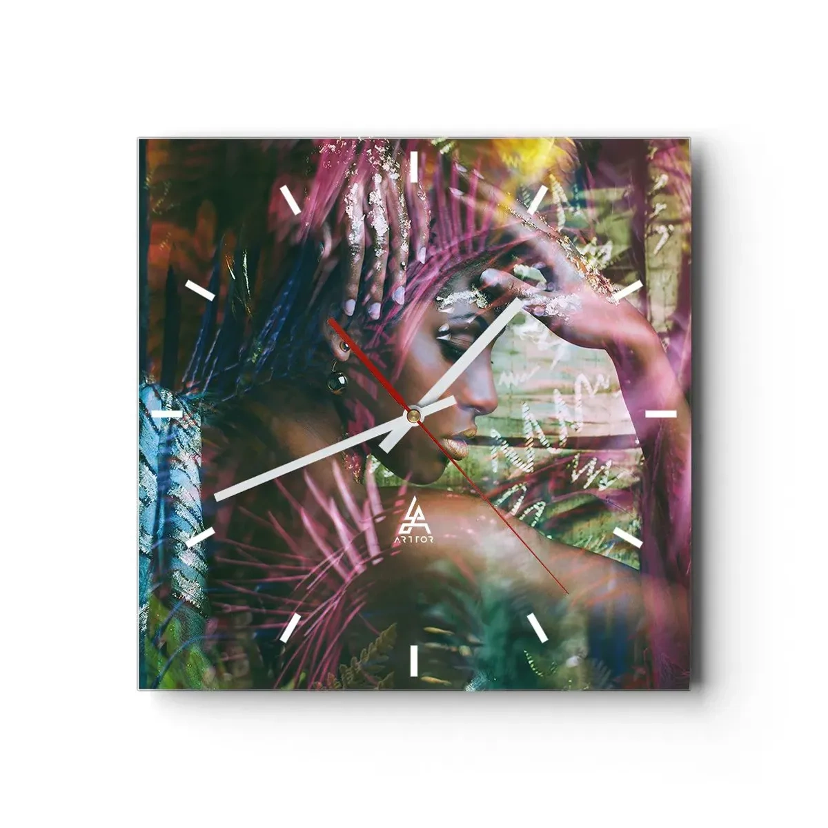 Wandklok - Klok - Moeder Natuur in de jungle - 40x40 cm
