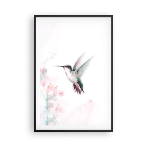 Poster in een zwarte lijst - Vastgehouden tijdens fladderen - 61x91 cm