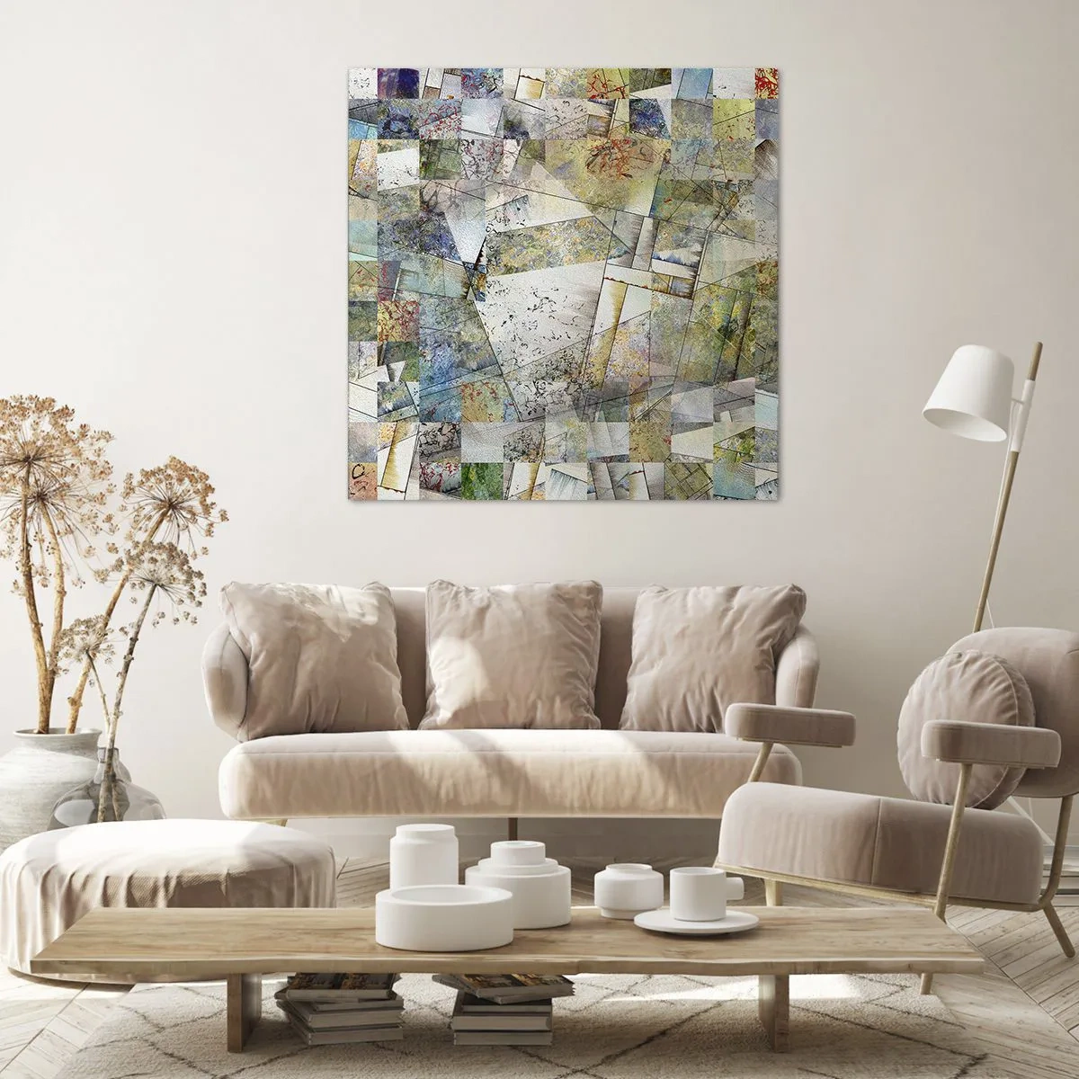 Schilderen op canvas - Geometrische schuifeling - 30x30 cm