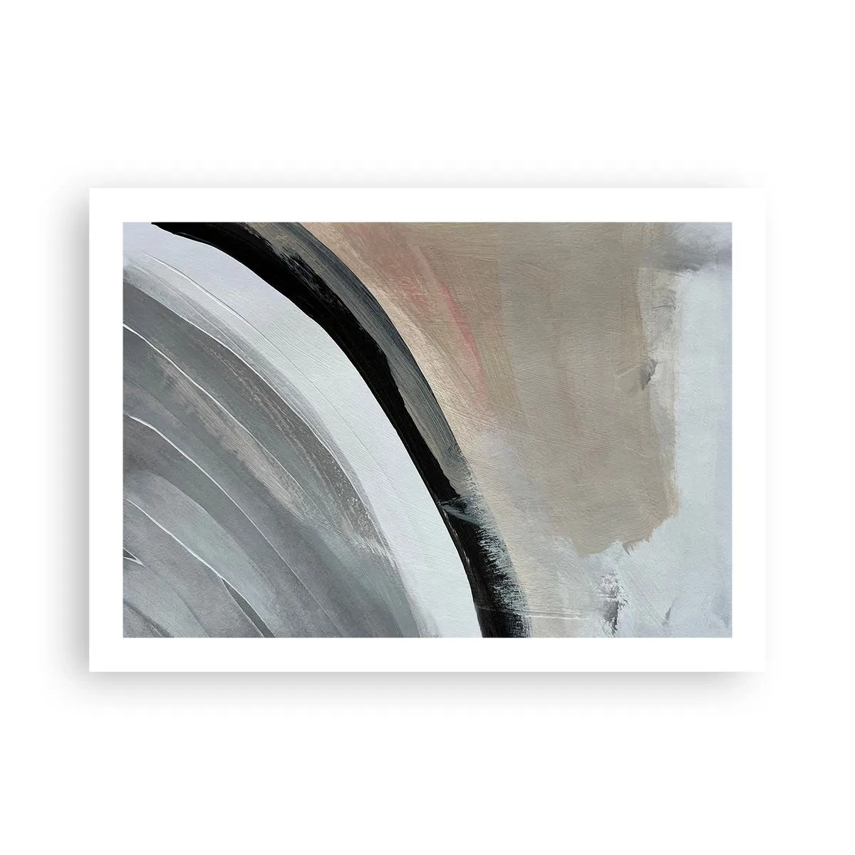 Poster - Compositie: boog van zwart en grijs - 70x50 cm