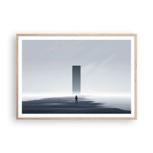 Een poster in een licht eiken lijst - Kans of bedreiging? - 100x70 cm