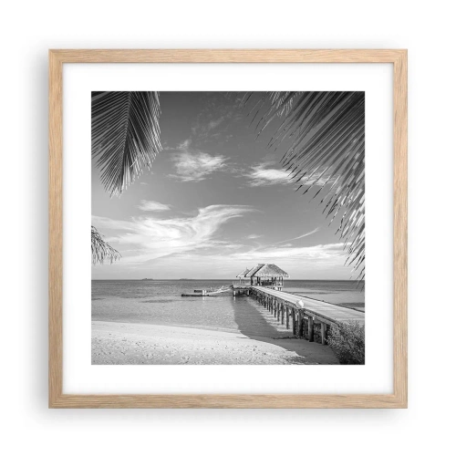 Een poster in een licht eiken lijst - Herinnering of droom? - 40x40 cm