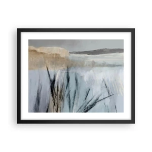 Poster in een zwarte lijst - Wintervelden - 50x40 cm
