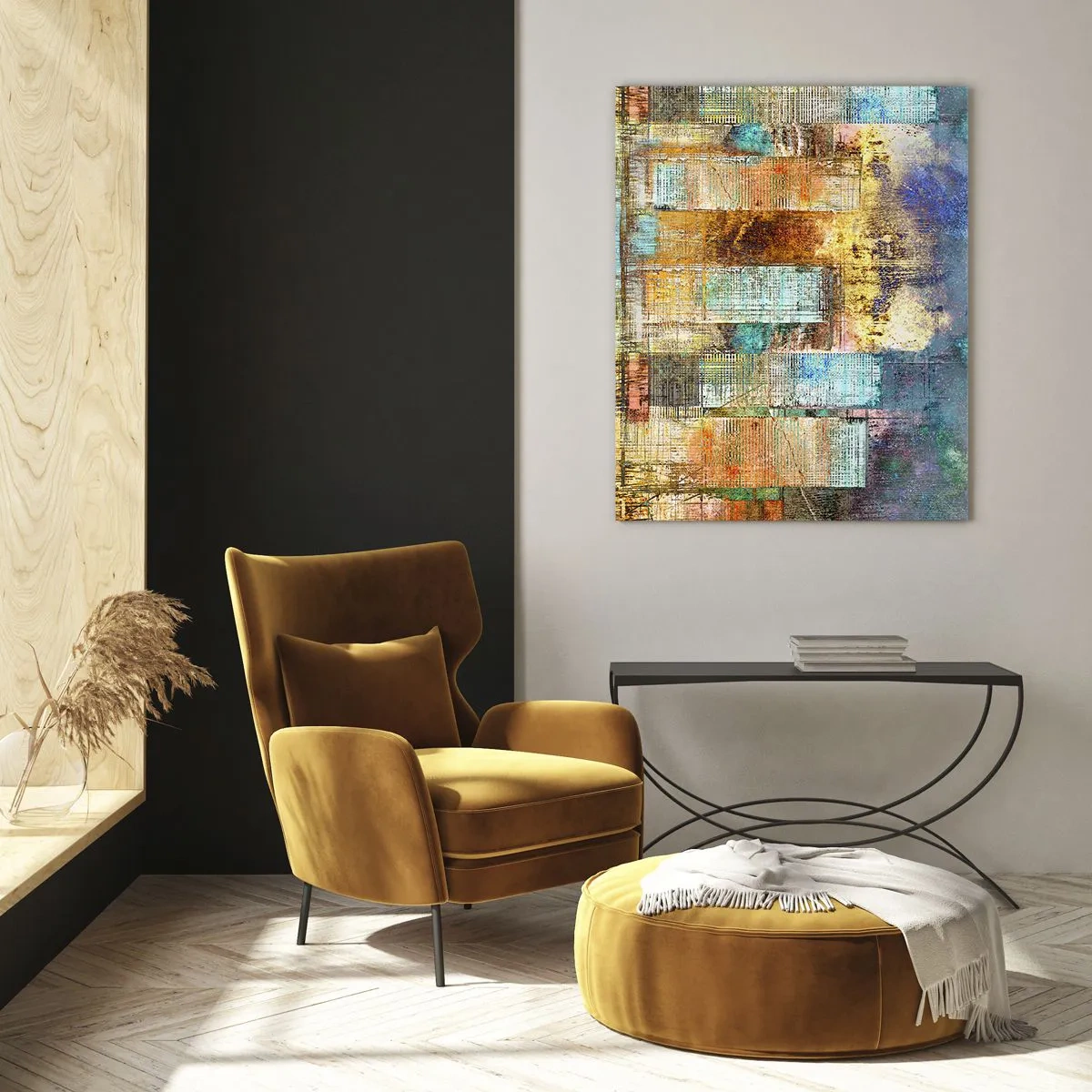 Schilderen op glas - Een zonnige metropool - 80x120 cm