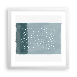 Poster in een witte lijst - Gegroeid op blauw - 40x40 cm