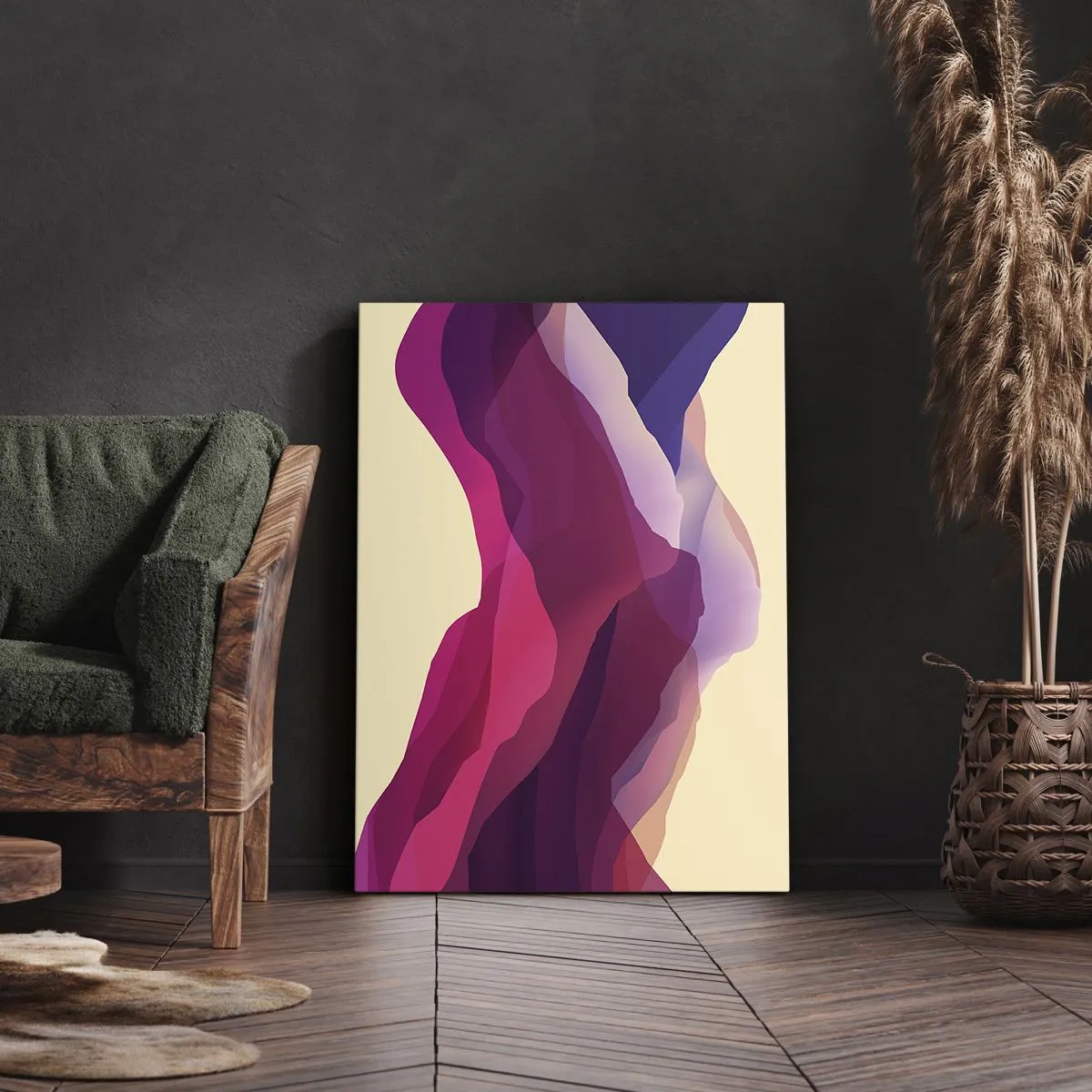 Schilderen op canvas - Paarse golven - 50x70 cm