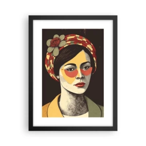Poster in een zwarte lijst - Koraal Dame - 30x40 cm