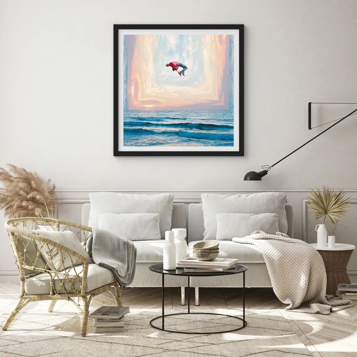 Poster in een zwarte lijst - Naar een andere dimensie - 60x60 cm