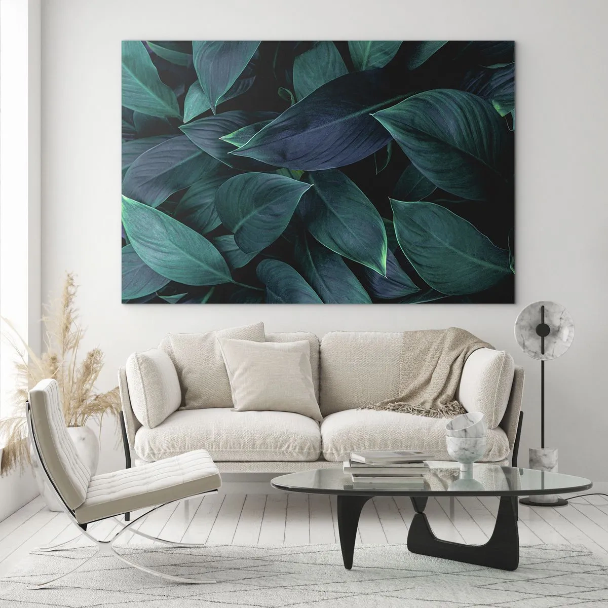 Schilderen op glas - Groen op zichzelf - 100x70 cm