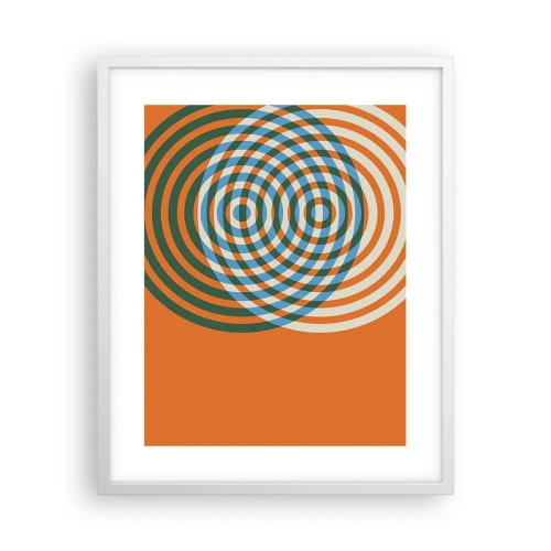 Poster in een witte lijst - Abstracte circulaire variatie - 40x50 cm