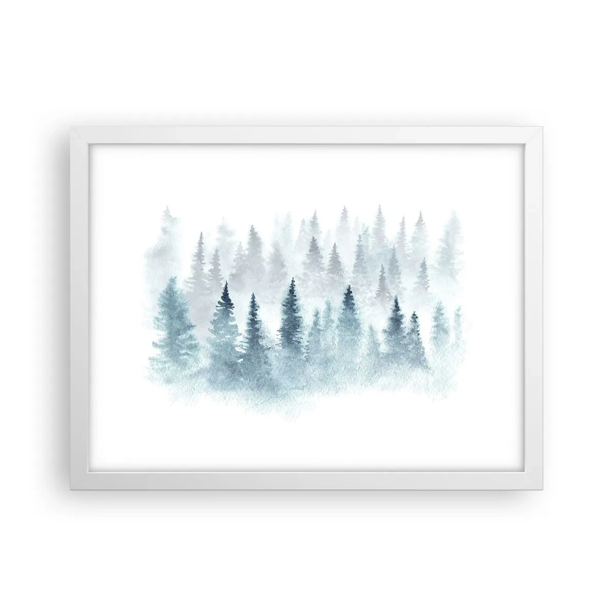 Poster in een witte lijst - Gehuld in mist - 40x30 cm